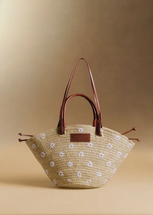 Panier Justine - Broderie Marguerites
