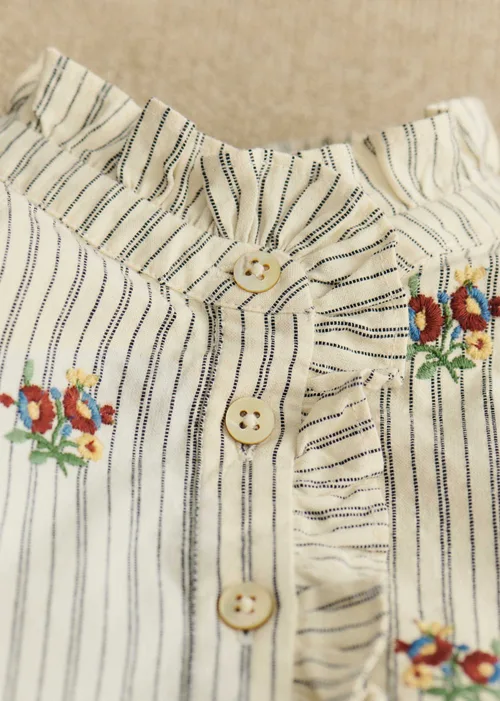 Chemise Ombeline - Petit Sézane x Antoinette Poisson - Rayures Broderies Boutonnières — image 4