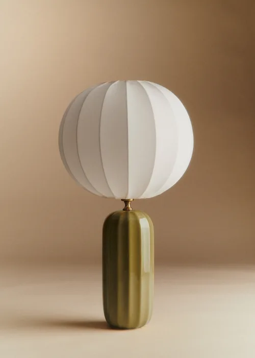 Lampe Traviata - Vert Olive - Abat-jour Sonate - Écru — image 2