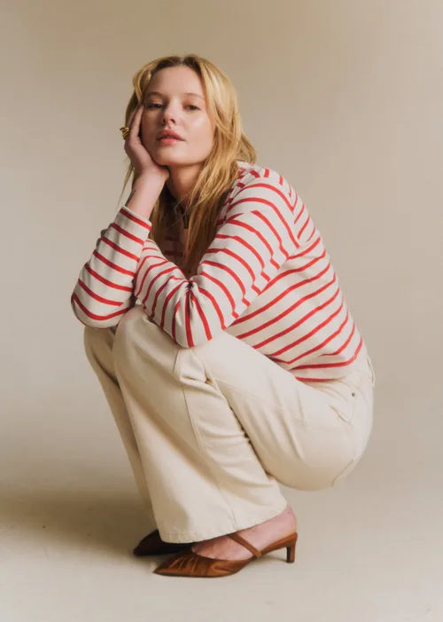 Marinière Elina - Écru/ Rouge — image 3