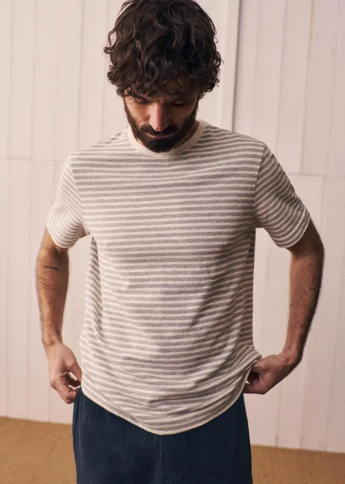 T-Shirt Nilas - Rayures Gris / Écru — image 3