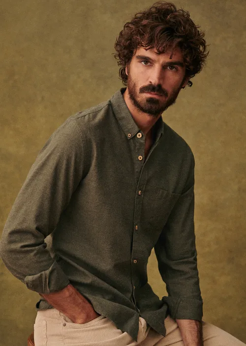 Chemise Charlie Flanelle - Kaki — image 6