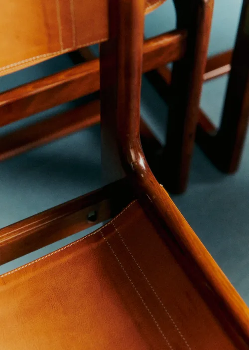 Lot de 4 chaises Gigi Radice années 60 - Cuir et Bois de Rose — image 8
