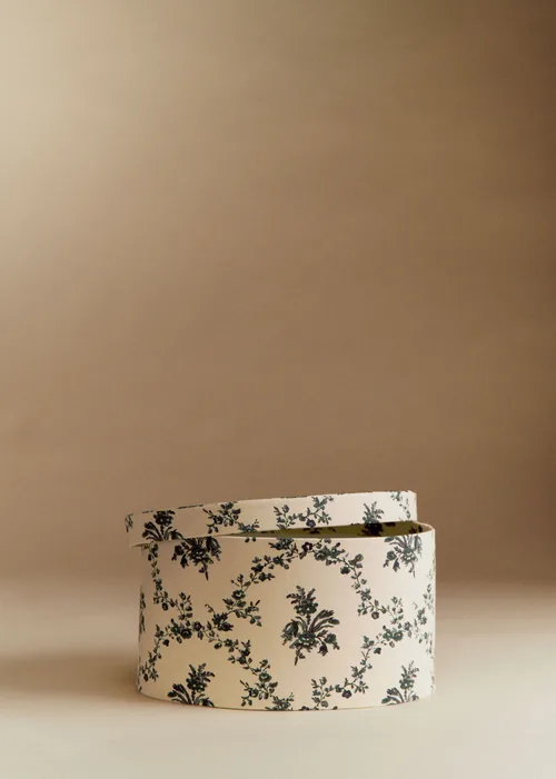 Boîte rangement ovale - Imprimé Croisillons Bleu — image 3
