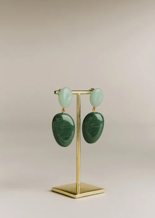 Boucles d'oreilles Carla - Vert Menthe Multi