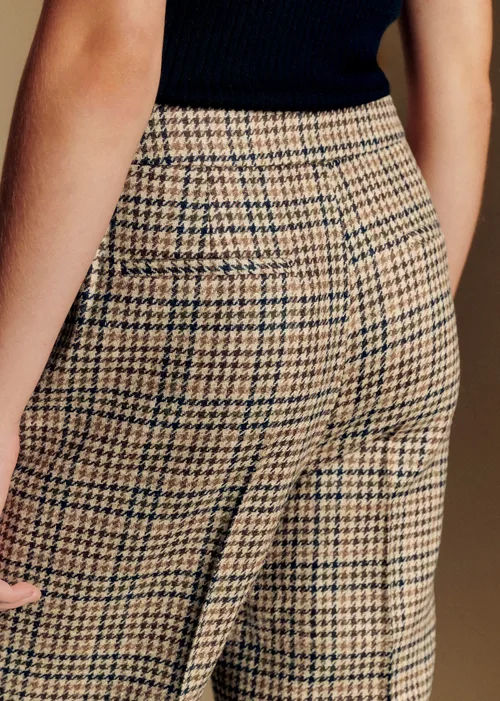 Pantalon Martin Crop - Pied de Poule Creme Kaki Brun Jaune — image 4