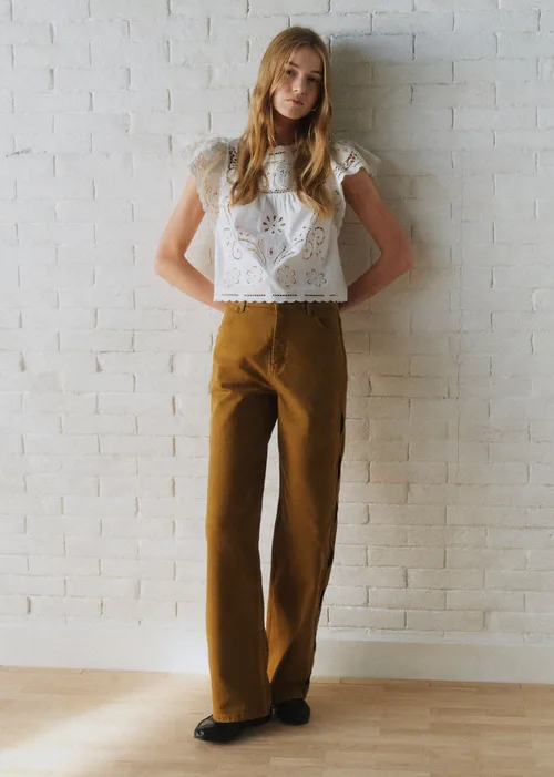 Pantalon Valentin - Sézane x SEA NY - Broderie Mordoré — image 3
