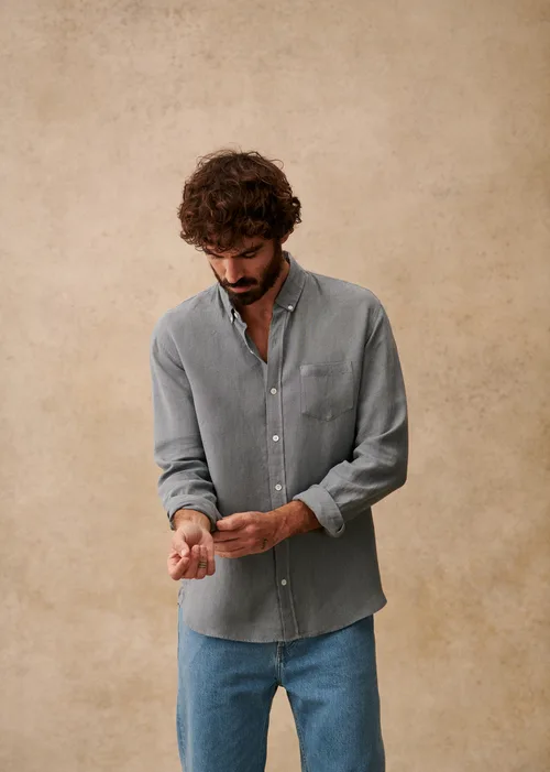 Chemise Charlie Lin - Bleu Acier — image 5