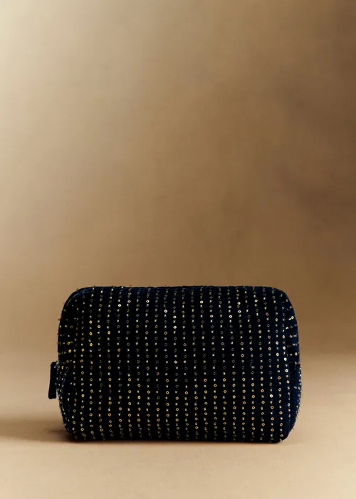 Trousse de toilette sequins - Bleu Nuit — image 4