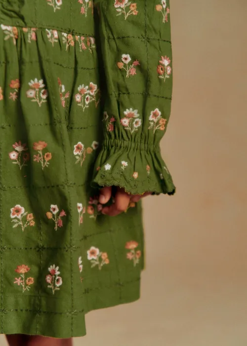 Robe Romina - Olive / broderie herbier — image 3