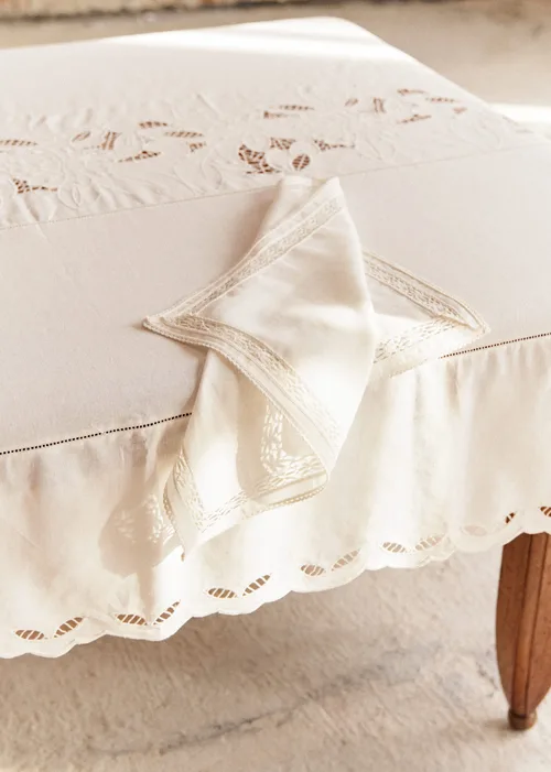 Nappe Brodée - Ecru Uni — image 4