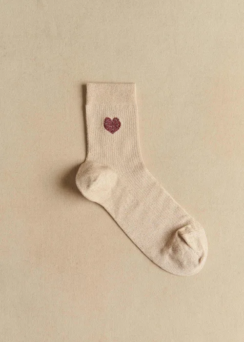 Coffret de 3 chaussettes lurex coeur - Bordeaux Argent Gris — image 4