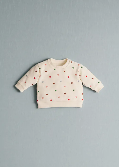 Sweat-Shirt Marceau - Ecru / Coeurs Multico
