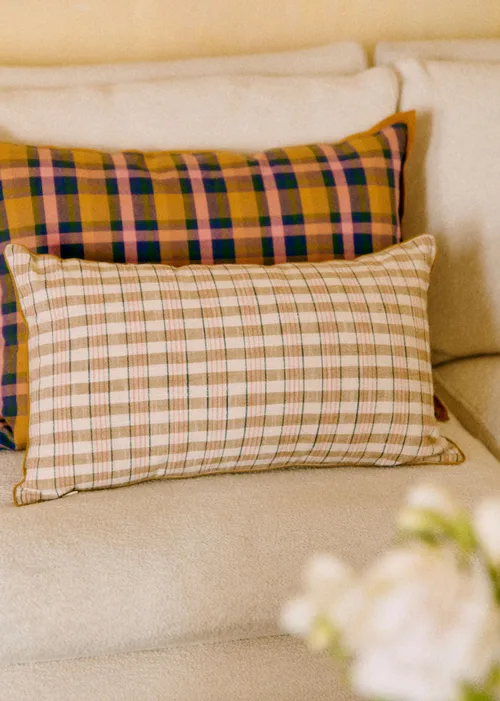 Coussin Tissé Pianissimo - Petit modèle - Café et Blush — image 5