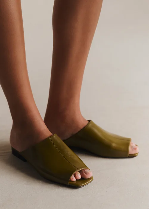 Mules Low Bruna - Vert Lisse — image 3