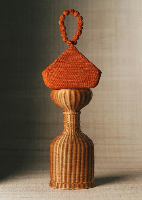 Pochette Brigitte - Raphia Orange
