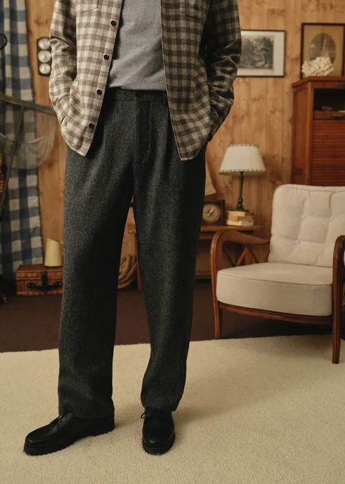 Pantalon Dusk Élastiqué - Chevrons Gris — image 3