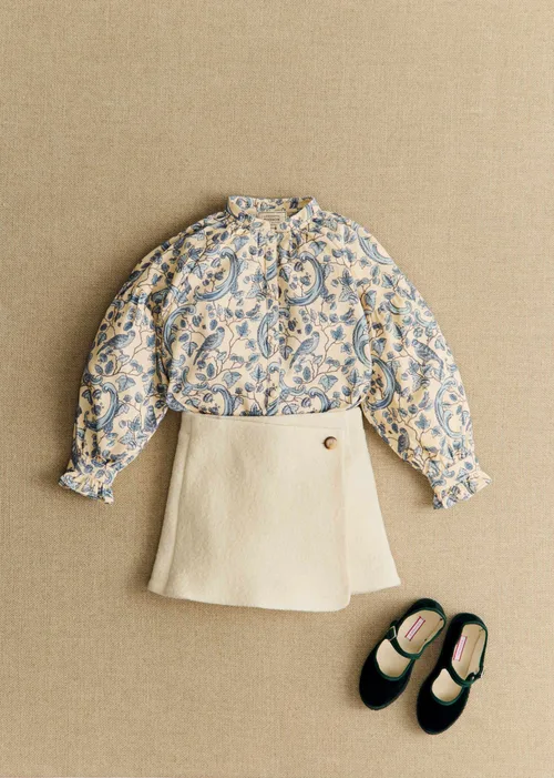 Blouse Linaya - Petit Sézane x Antoinette Poisson - Imprimé Oiseaux Bleus