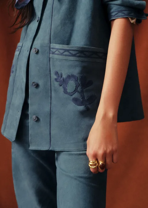 Veste Will - Sézane x Baziszt - Bleu Vintage — image 4