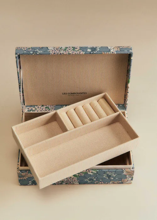 Boîte bijoux matelassée - Imprimé Bleu des Prés — image 5
