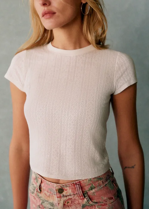 T-Shirt Camil - Pointelle Crème — image 4