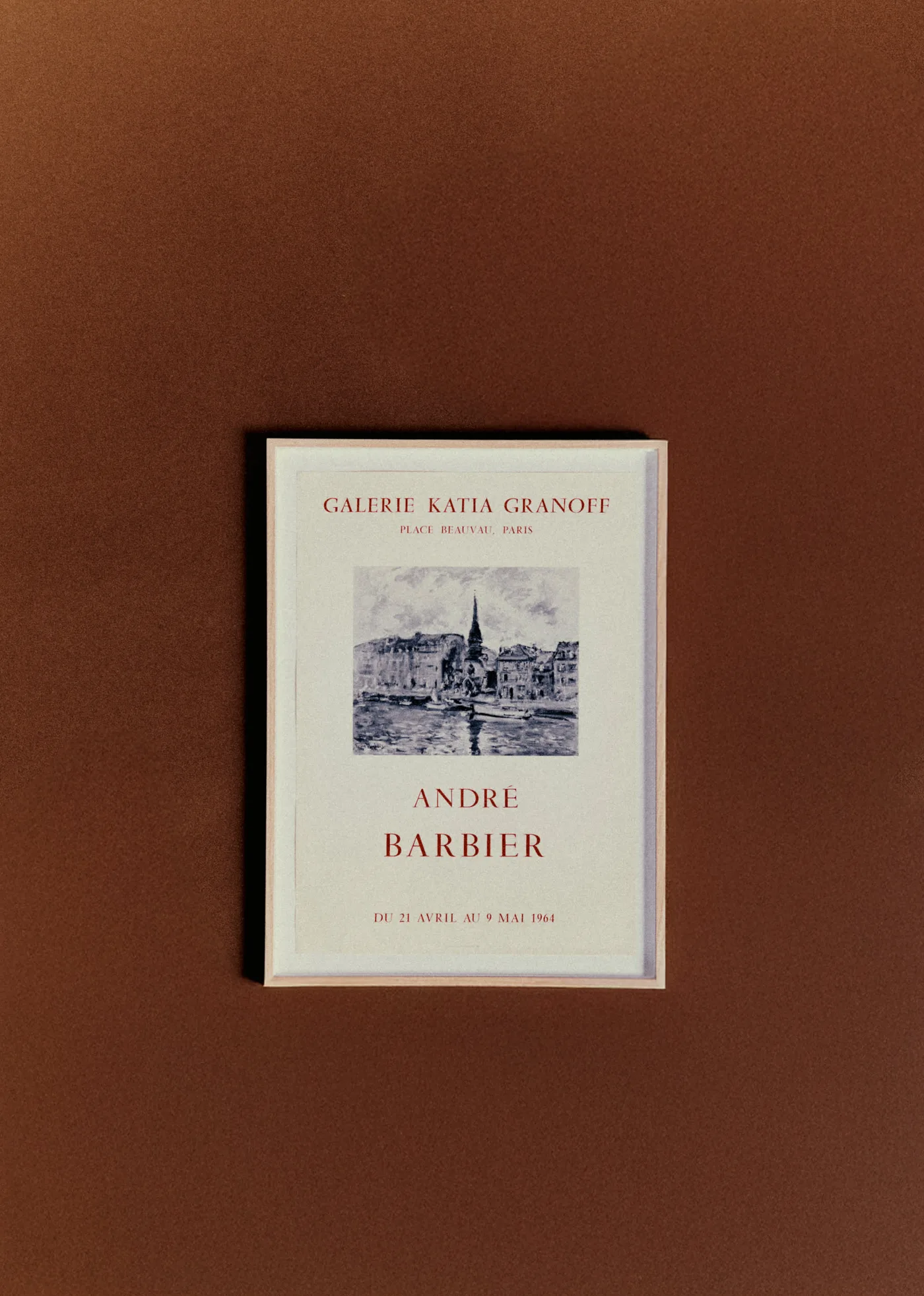 Affiche Galerie Katia Granoff, André Barbier, 1968 - 44 x 60 cm