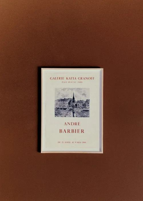 Affiche Galerie Katia Granoff, André Barbier, 1968 - 44 x 60 cm