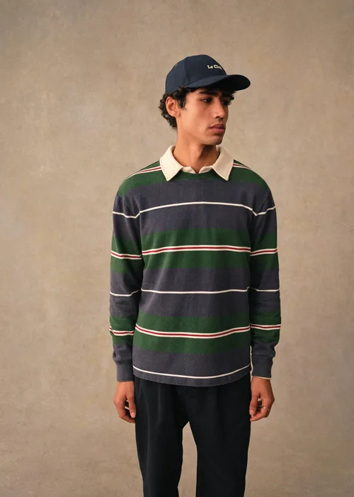 T-Shirt Pedro - Rayures Vert / Marine / Bordeaux — image 4