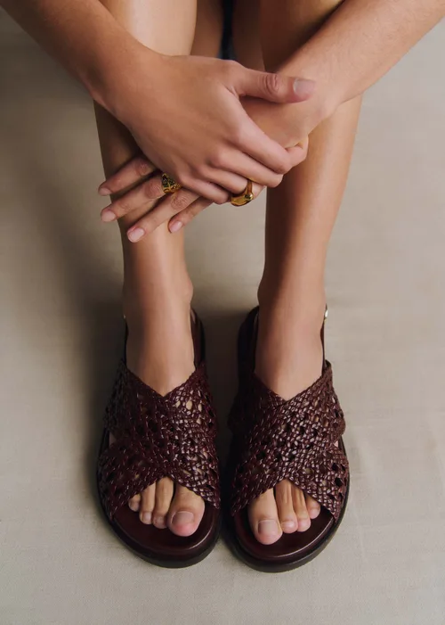 Sandales Low Tilda - Chocolat Lisse Tressé — image 3