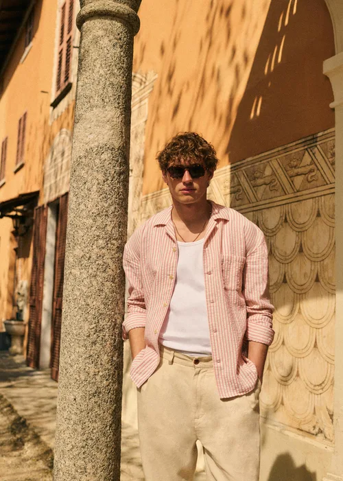 Chemise Harty - Rayures Écru / Rose — image 3