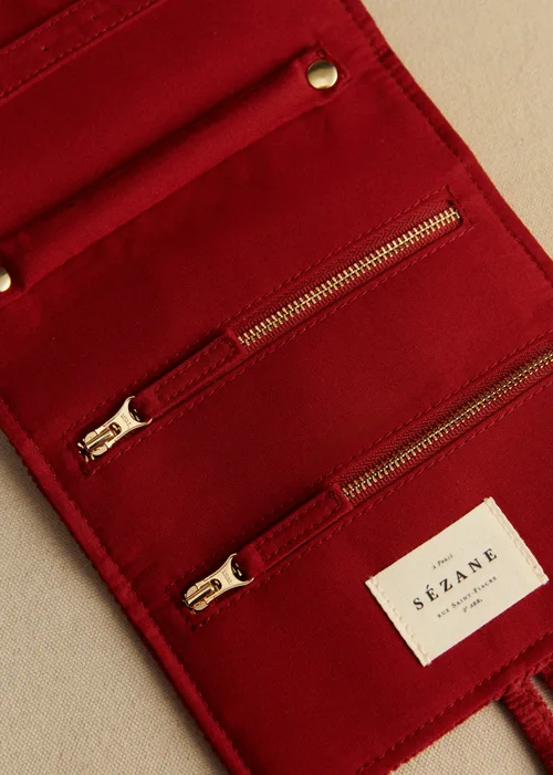 Pochette bijoux velours milleraie - Rouge — image 3