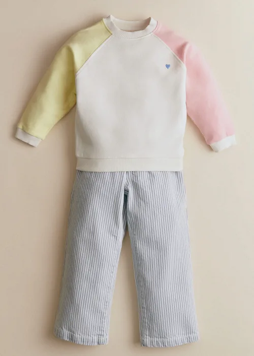 Sweat-Shirt Tommy - Ecru / Rose pastel / Jaune citron — image 3