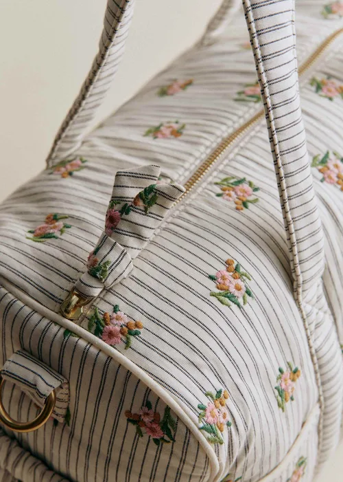 Sac à langer bowling - Rayures Broderie Fleurs — image 5