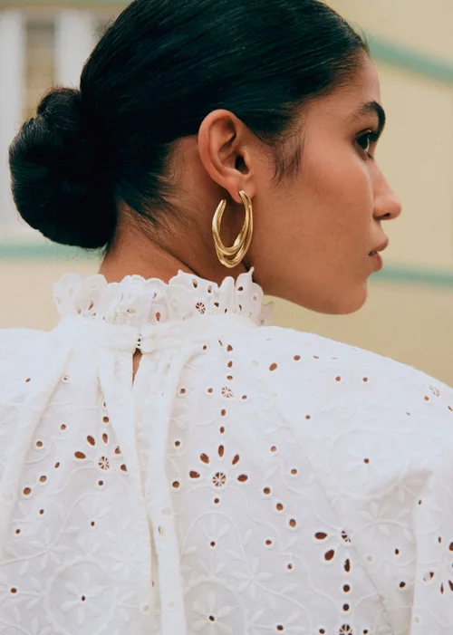 Blouse Shaily - Broderie Unie Blanc — image 3