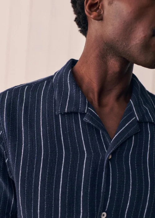 Chemise Holt Texturée - Marine Rayures Blanches — image 3
