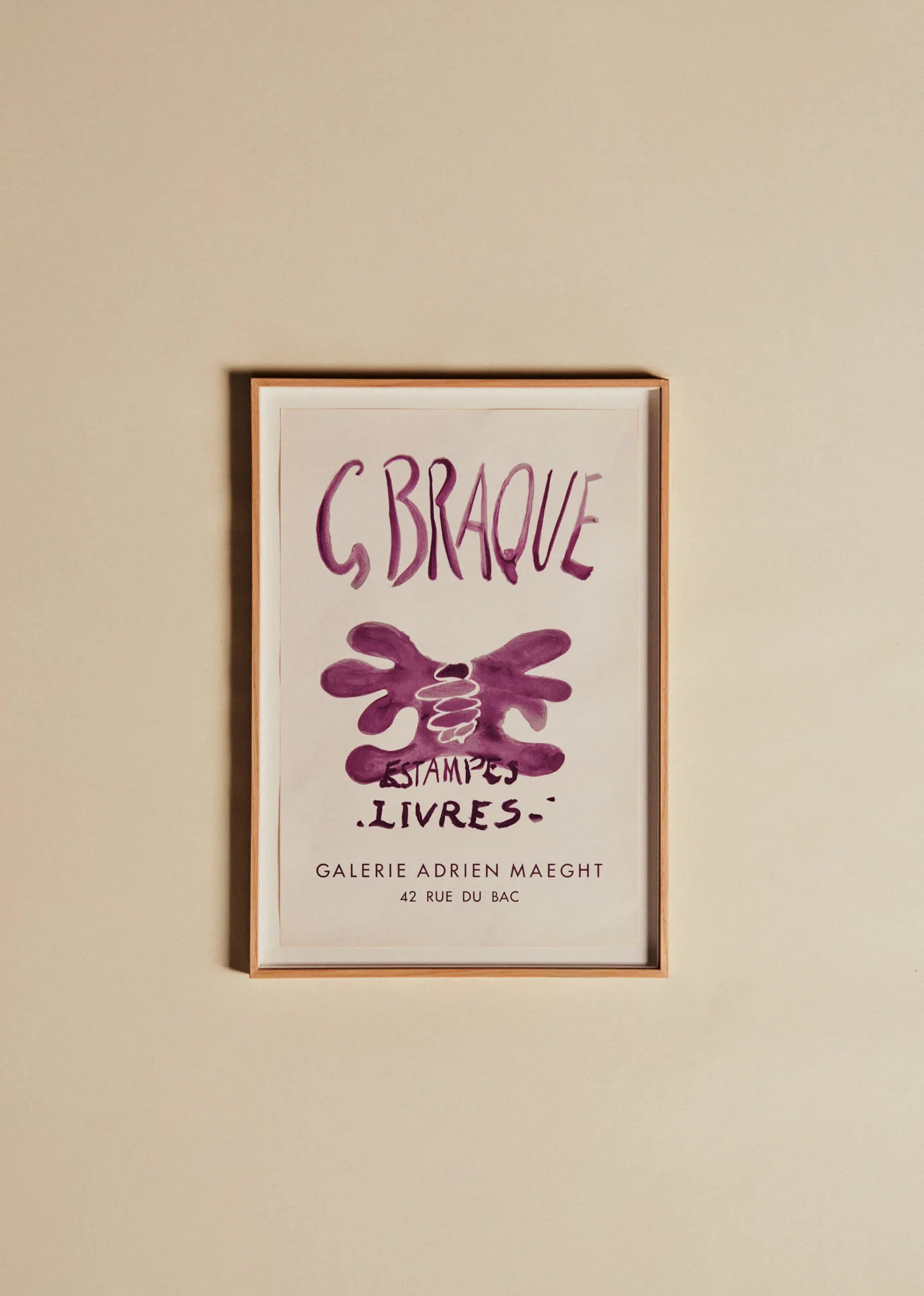 Affiche Galerie Maeght, Braque, Estampes Livres - 46,5 x 66,5 cm