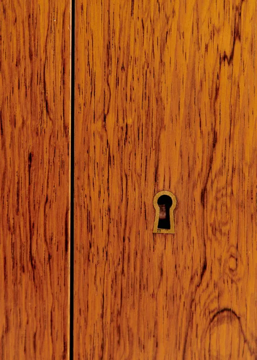 Enfilade en loupe d'orme et travertin années 70 - Loupe d'orme et travertin — image 4