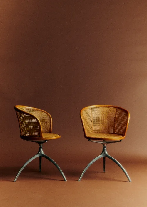 Paire de fauteuils Young Lady de Paolo Rizzatto pour Alias années 90 - Cannage