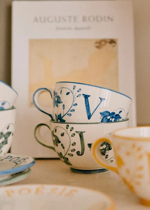 Tasse Poème - Bleu orage - Lettre V — image 6