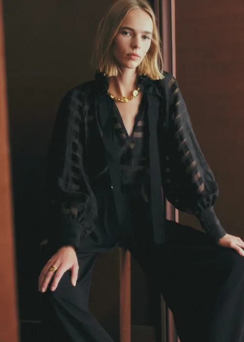 Chemise Hillis - Rayures Transparentes Noir — image 4