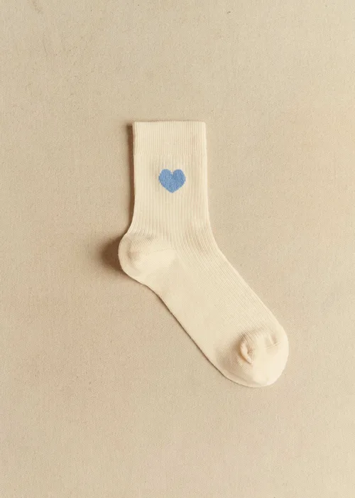 Chaussettes Coeur - Bleu Vintage
