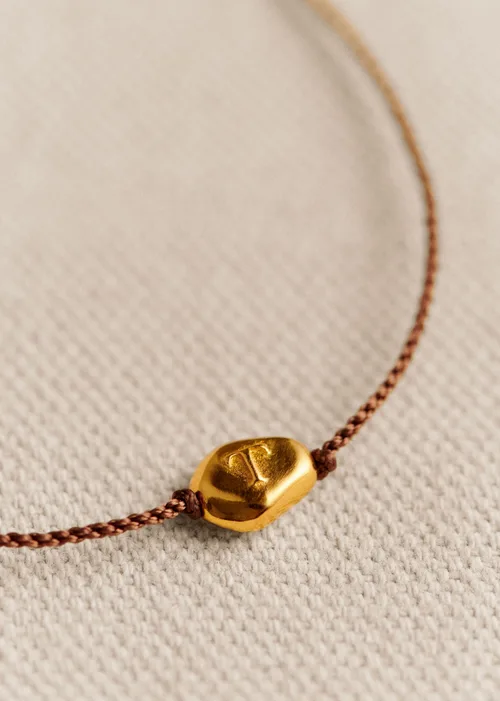 Bracelet Cléo - Chocolat - Lettre T