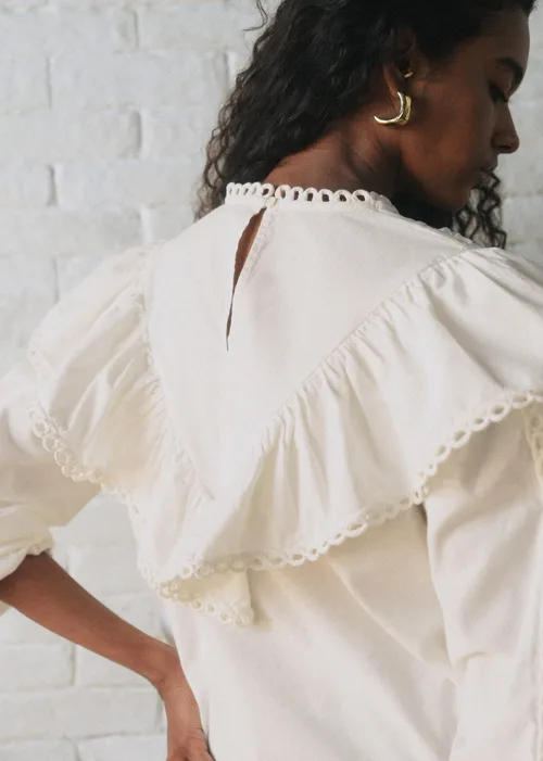 Blouse Amarine - Sézane x SEA NY - Broderie Unie Ecru — image 4
