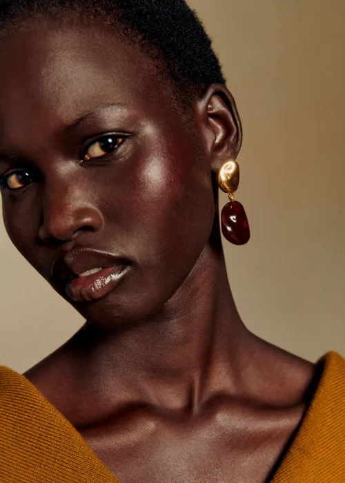 Boucles d'oreilles Solene - Brun Doré