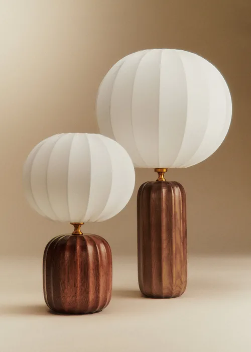 Lampe Traviata petit modèle - Acajou - Abat-jour Sonate - Écru — image 4