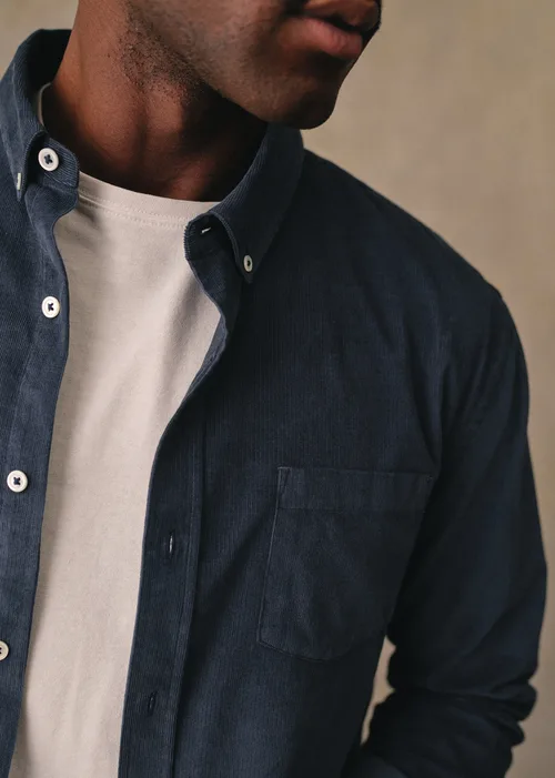 Chemise Charlie Velours - Bleu Pétrole — image 4