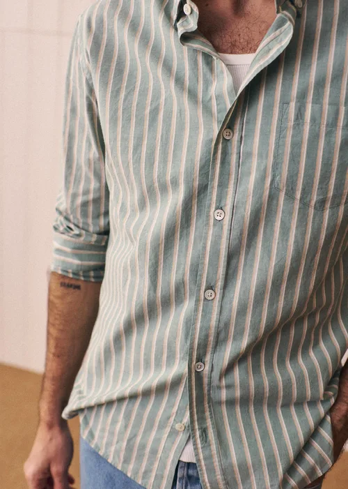 Chemise Charlie - Vert Rayures Beige / Blanc — image 6