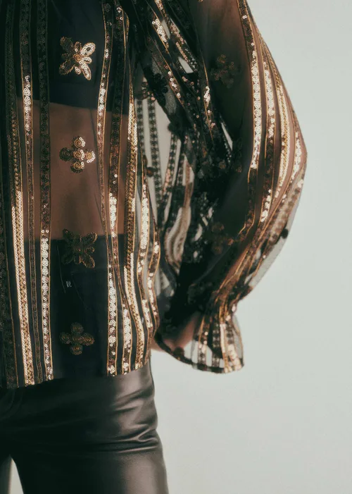 Blouse Sheila - Antique Bronze Fond Noir — image 3