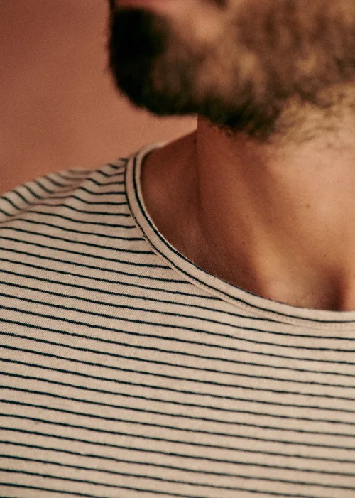 T-Shirt Martin - Écru Rayures Marine — image 3