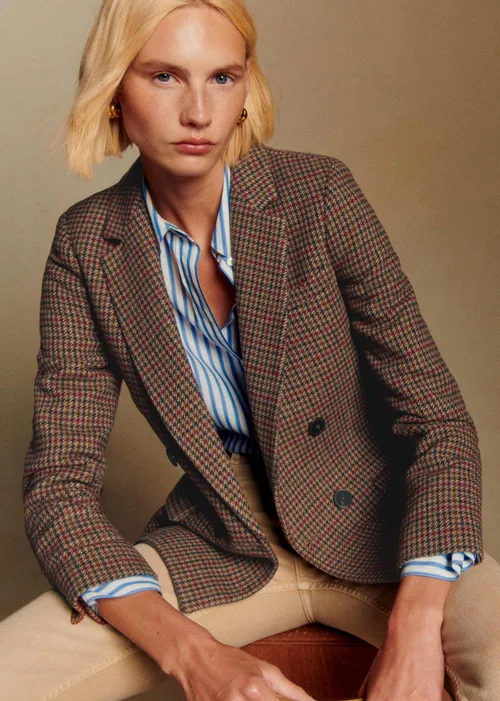 Veste Christie - Pied de poule Multico rouge — image 3